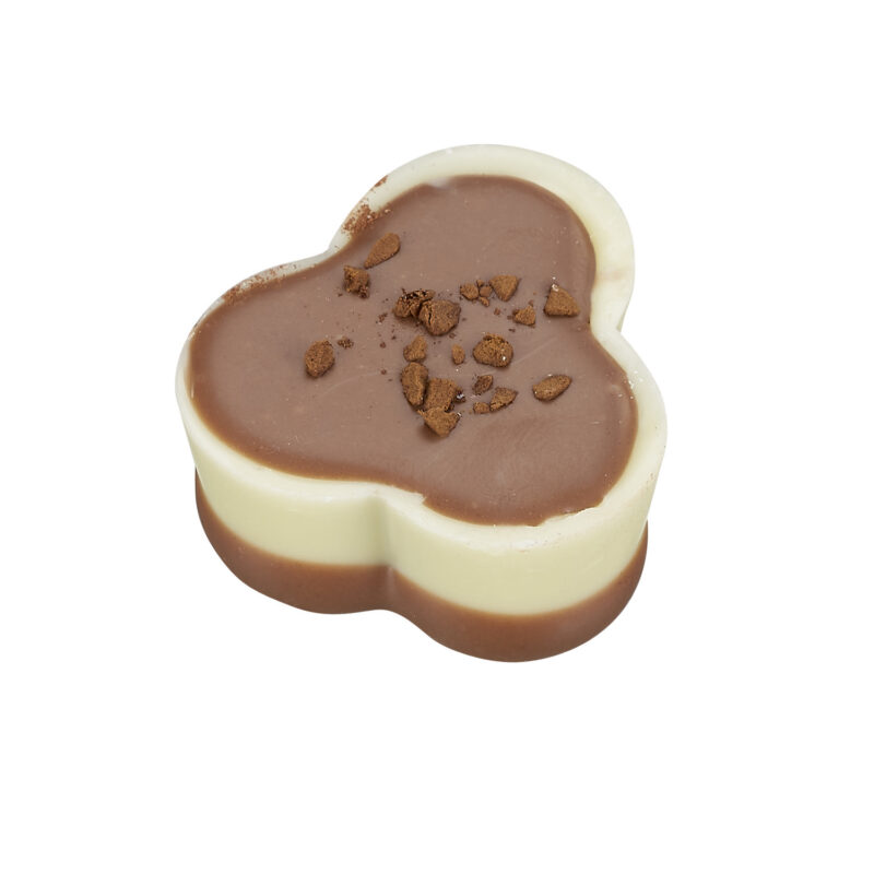 Strong coffee - bottom enrobed white cup with a coffee praline 14g