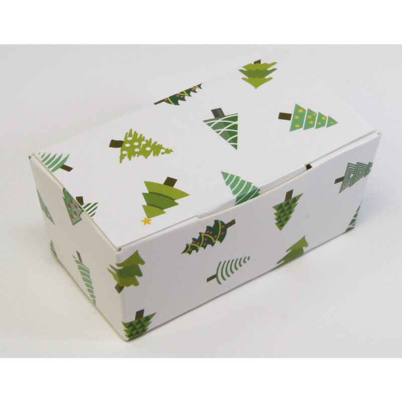 White with Christmas tree design 2 choc box