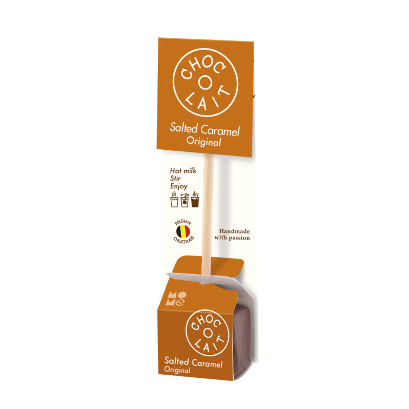 Choc-o-Lait salted caramel flavoured Belgian drinking chocolate sticks - VAT FREE