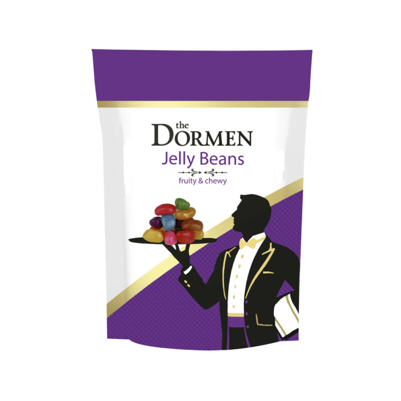 Luxury fruity and chewy jelly beans in pouch