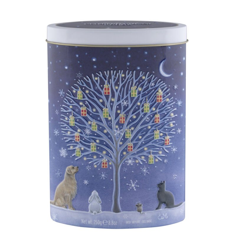 Christmas gift tree tin of clotted cream fudge