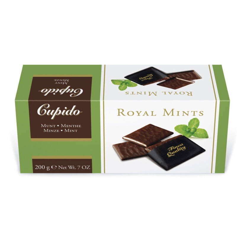 Cupido Royal mint thins in dark chocolate