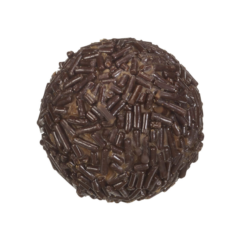Prosecco truffle - milk chocolate enrobed prosecco cream rolled in dark vermicelli 11.1g