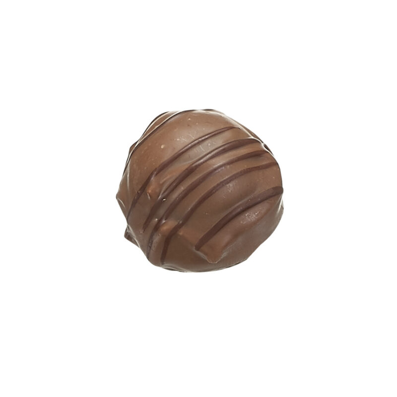 Gin and elderflower truffle - enrobed in milk chocolate 13g