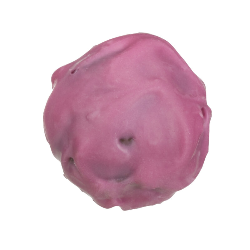 Pink gin truffle - gin ganache in dark chocolate enrobed in a pink coloured white chocolate 10.9g