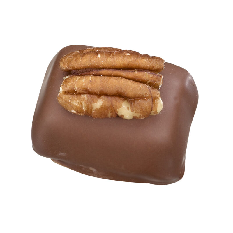 Pecan & maple syrup - milk chocolate with maple syrup topped with pecan 14.6g