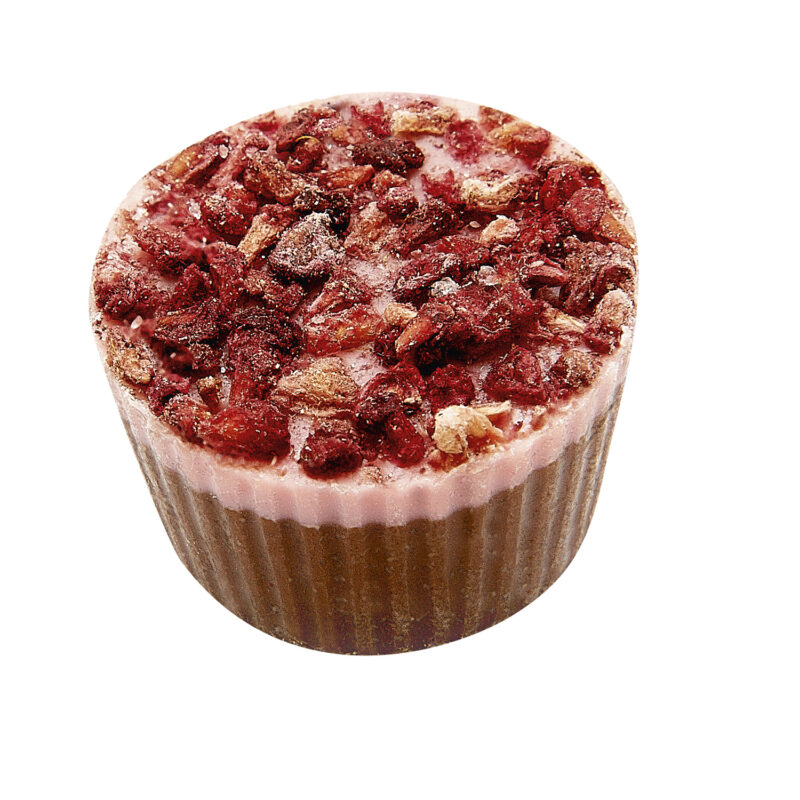 Raspberry Cup - white chocolate cup with freeze dried raspberry pieces 12g approx 860g