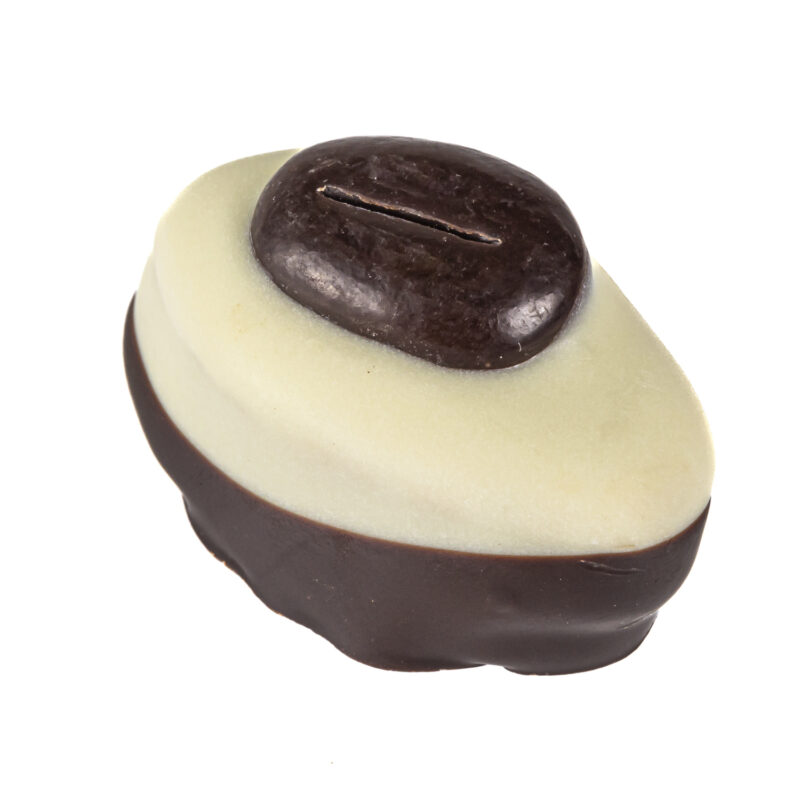 Coffee cream - white and dark chocolate enrobed coffee cream topped with chocolate bean 13g approx 3kg