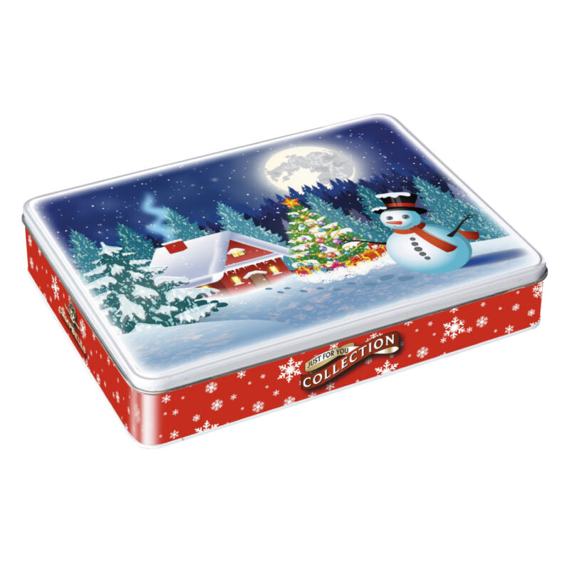 Christmas scene tin of assorted shortbread shapes - VAT FREE