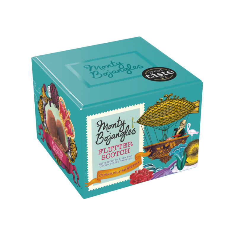 Flutter Scotch gift box of cocoa dusted truffles with butterscotch chips