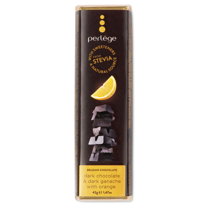 Dark chocolate bar with orange ganache