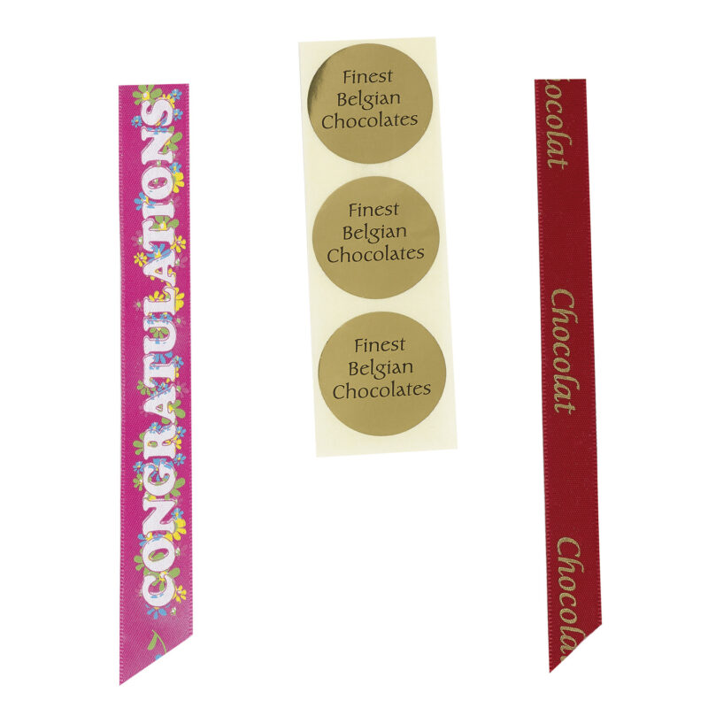 Burgundy 'Chocolat' printed single faced satin ribbon
