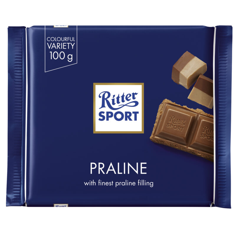 Ritter Sport milk chocolate covered fine praline bar