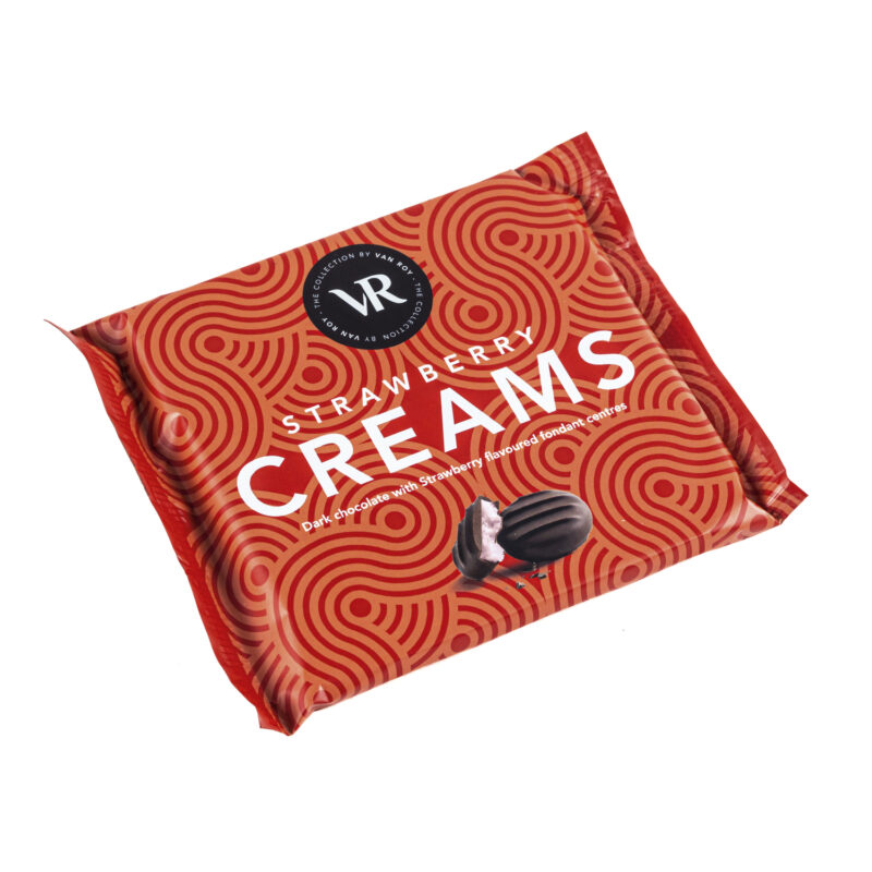Van Roy strawberry fondant creams square pack
