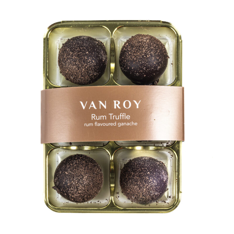 Van Roy 6 pack of rum truffles in cello