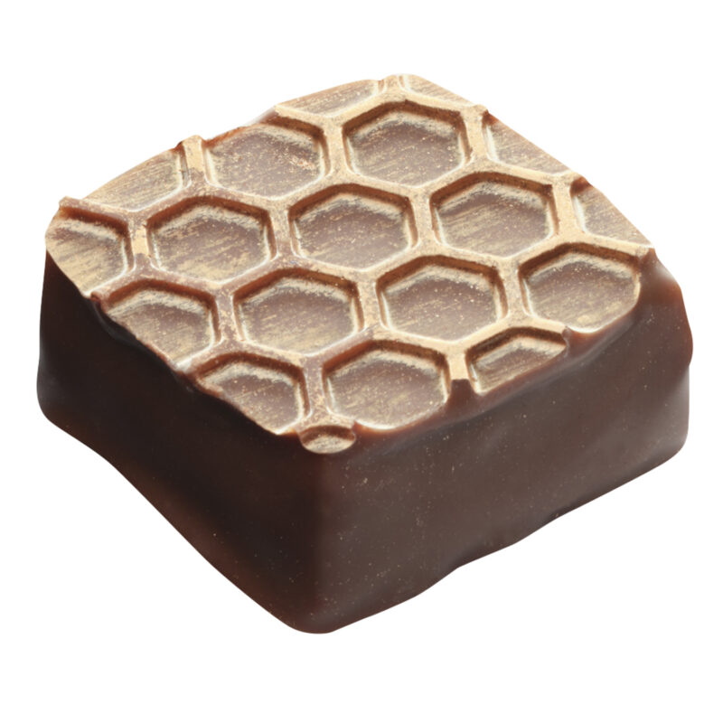 Honey milk - honey ganache in milk chocolate with gold powder finish 12.4g - 108 pcs