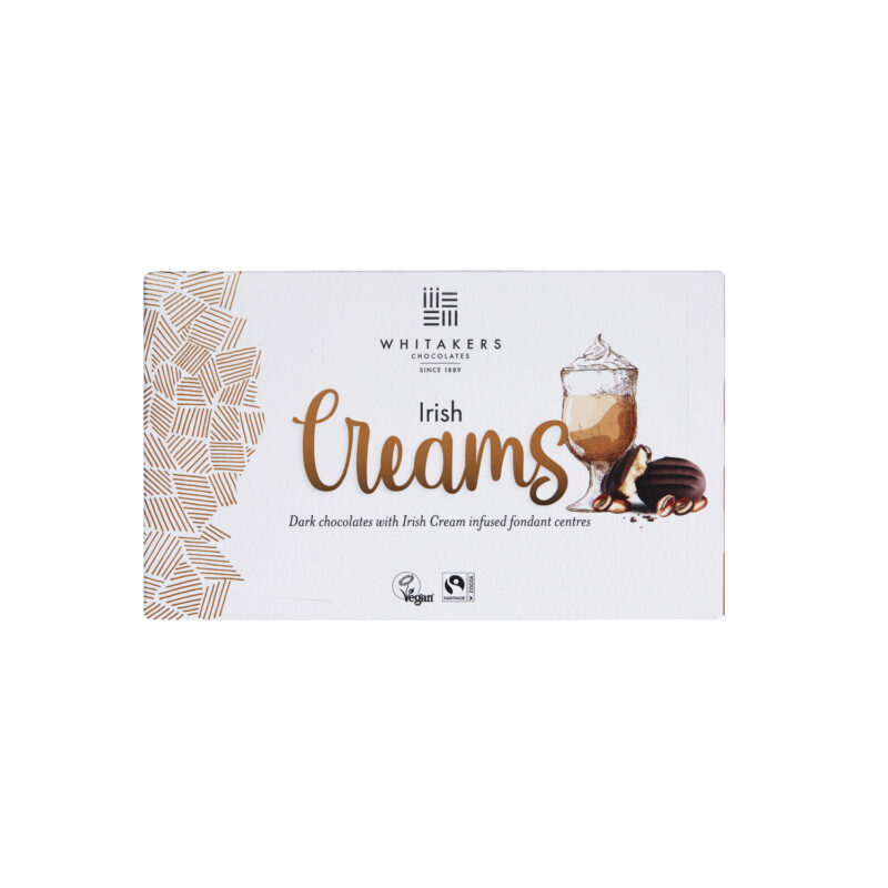 Whitakers dark chocolate covered Irish Cream fondant creams in carton