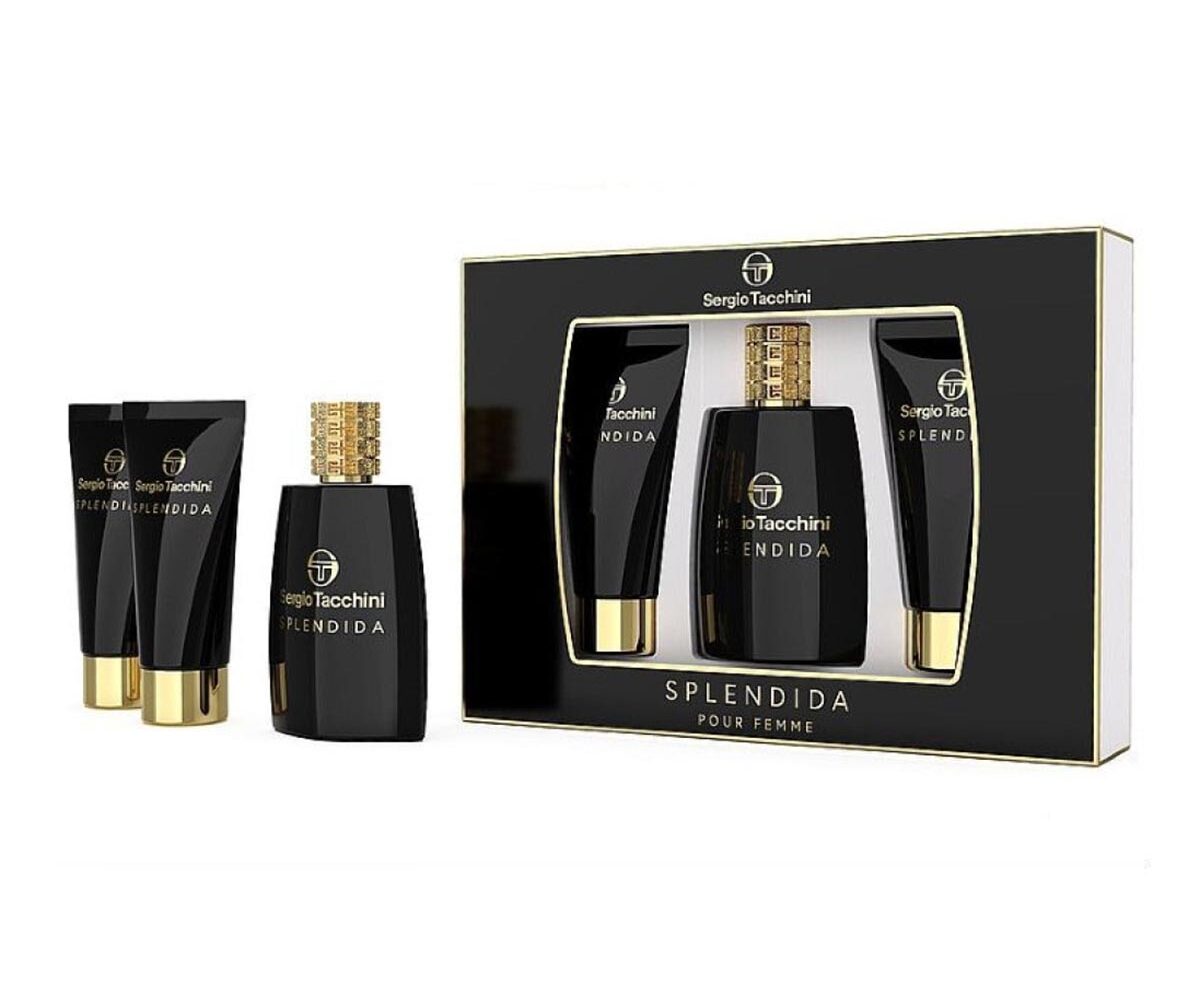 Sergio Tacchini Splendida Pour Femme Eau De Parfum 100ml Locion Corporal Perfumada 100ml Gel De Baó 100ml