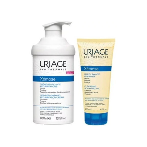 Uriage Xémose Lipo Replenishing Anti Irritation Cream 500ml Set 2 Pieces