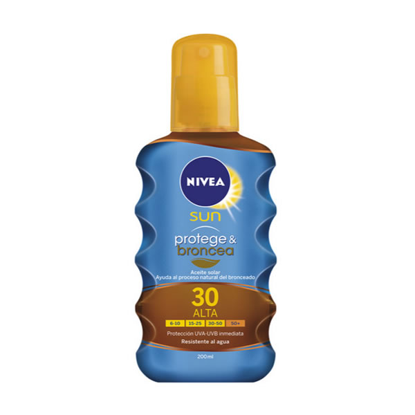 Nivea Sun Protect And Bronze Tan Activating Protecting Oil Spf30 200ml