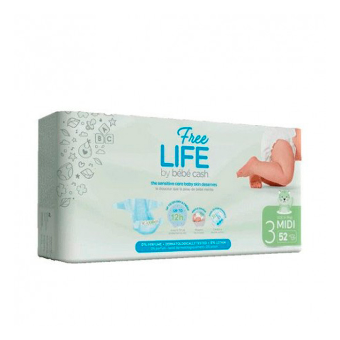 Freelife Bebécash Nappy Midi 3 4-9Kg 52U