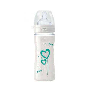 Chicco Nature Glass Bottle With Silicone Teat 0m 240ml