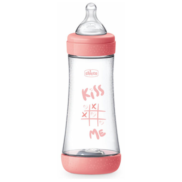 Chicco Baby Bottle Perfect5 4Chicco Baby Bottle Perfect 4M+ 300ml Silicone Pink