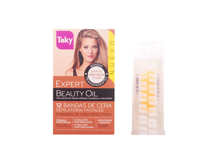 Taky Beauty Oil Depilatory Facial Wax Bands 12uds
