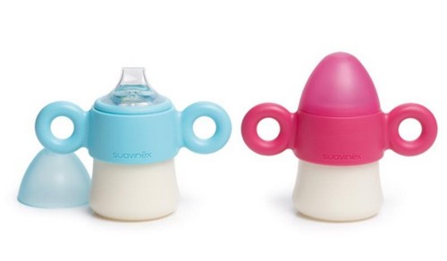 Suavinex Biberón Entrena First Silicona Antiderrame 150ml 4m