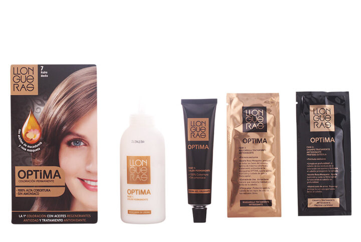 Llongueras Optima Permanent Hair Colour Ammonia Free 7 Medium Blond
