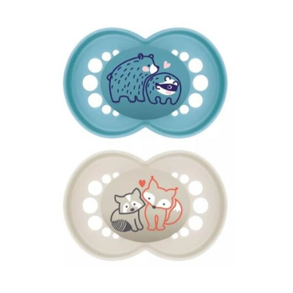 Mam Original Pure Silicone Pacifier +6Months Blue/Beige 2Units