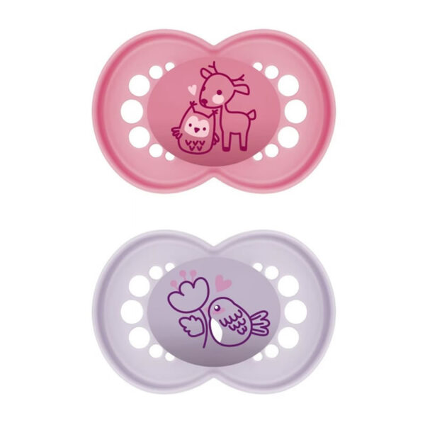 Mam Original Pure Silicone Pacifier +16 Months Pink/Lilac 2 Units