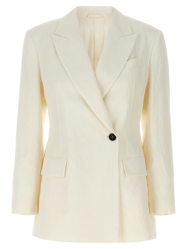 White Straw Blazer