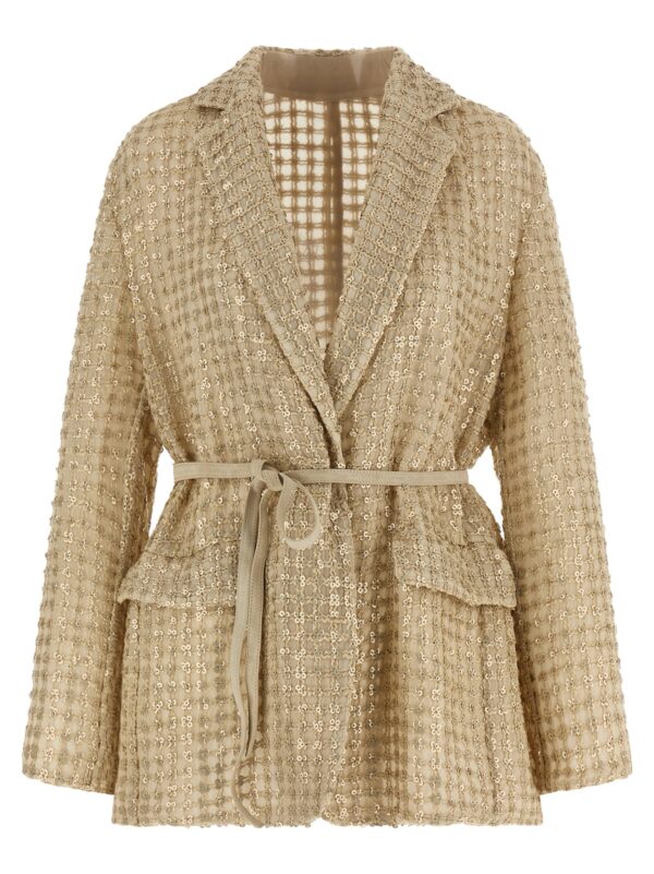 Beige Silk Blazer