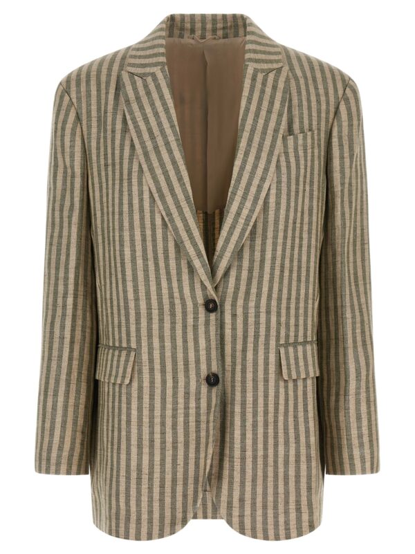 Bicolor Linen Blazer