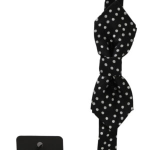 Black Polka Dots Silk Adjustable Neck Papillon Men Bow Tie