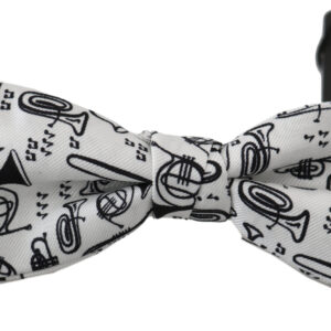 White Instruments Adjustable Neck Papillon Men Bow Tie