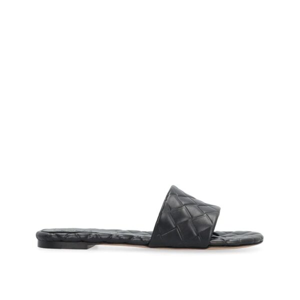 Black Lamb Leather Mules