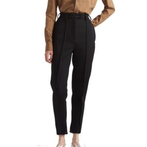 Black Virgin Wool Casual Pants - Jag Couture London