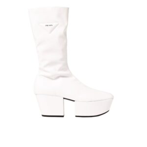 White Polyethylene Lace-Up Boots