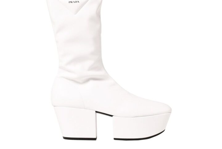 White Polyethylene Lace-Up Boots | Jag Couture London – New York