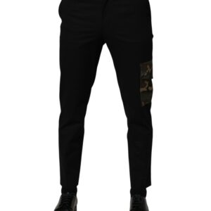Black Cotton Skinny Dress Cargo Trouser Pants