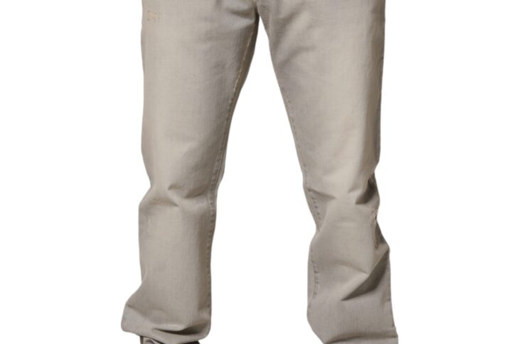 Light Gray Cotton Straight Denim Trouser Jeans