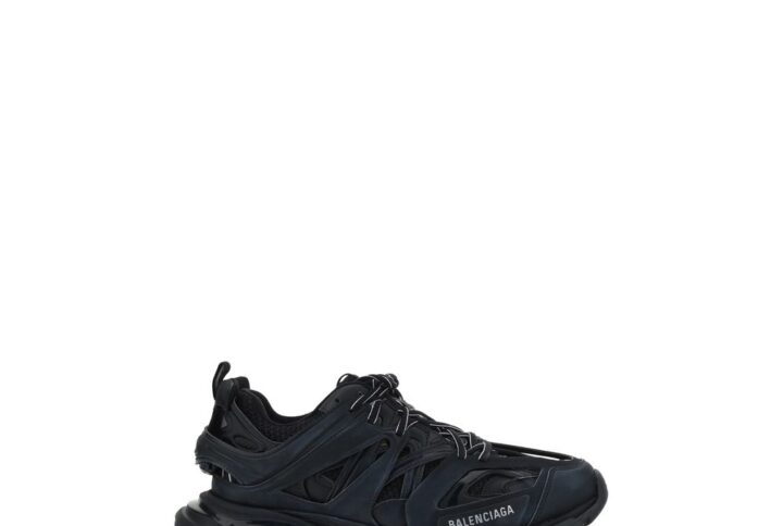 Black Polyethylene Athletic Sneakers