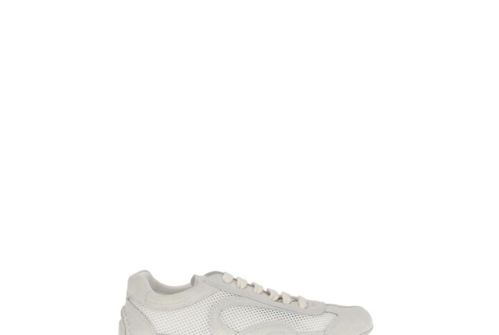 White Fabric Low Top Sneakers | Jag Couture London – New York