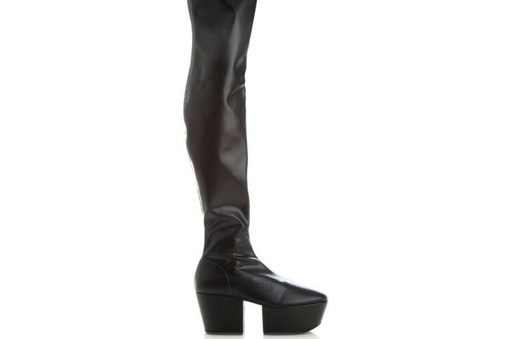 Black Calfskin Over The Knee