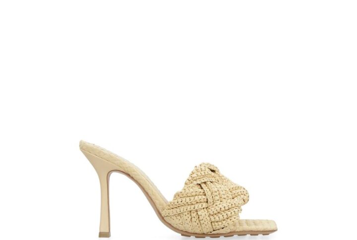 Beige Raffia Mules