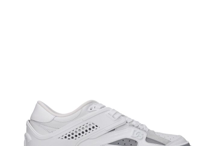 White Leather Low Top Sneakers