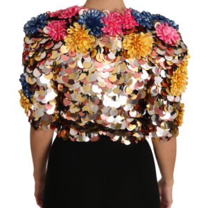 Crystal Sequined Floral Jacket Coat