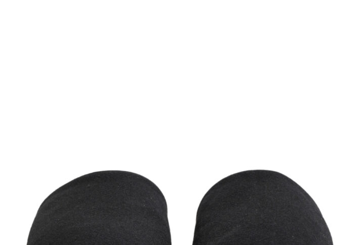 Black Wool Cashmere Red Quilted Slippers Shoes